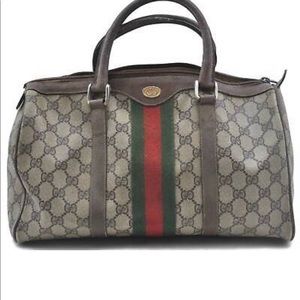 Gucci Boston Bag Web Sherry Line GG PVC